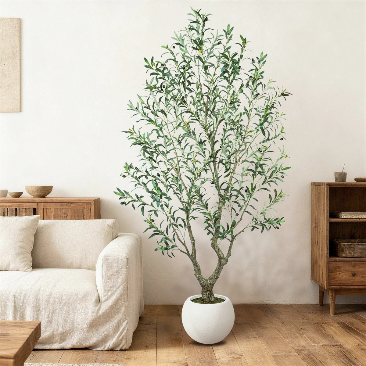 Artificial olive tree for living room decor
