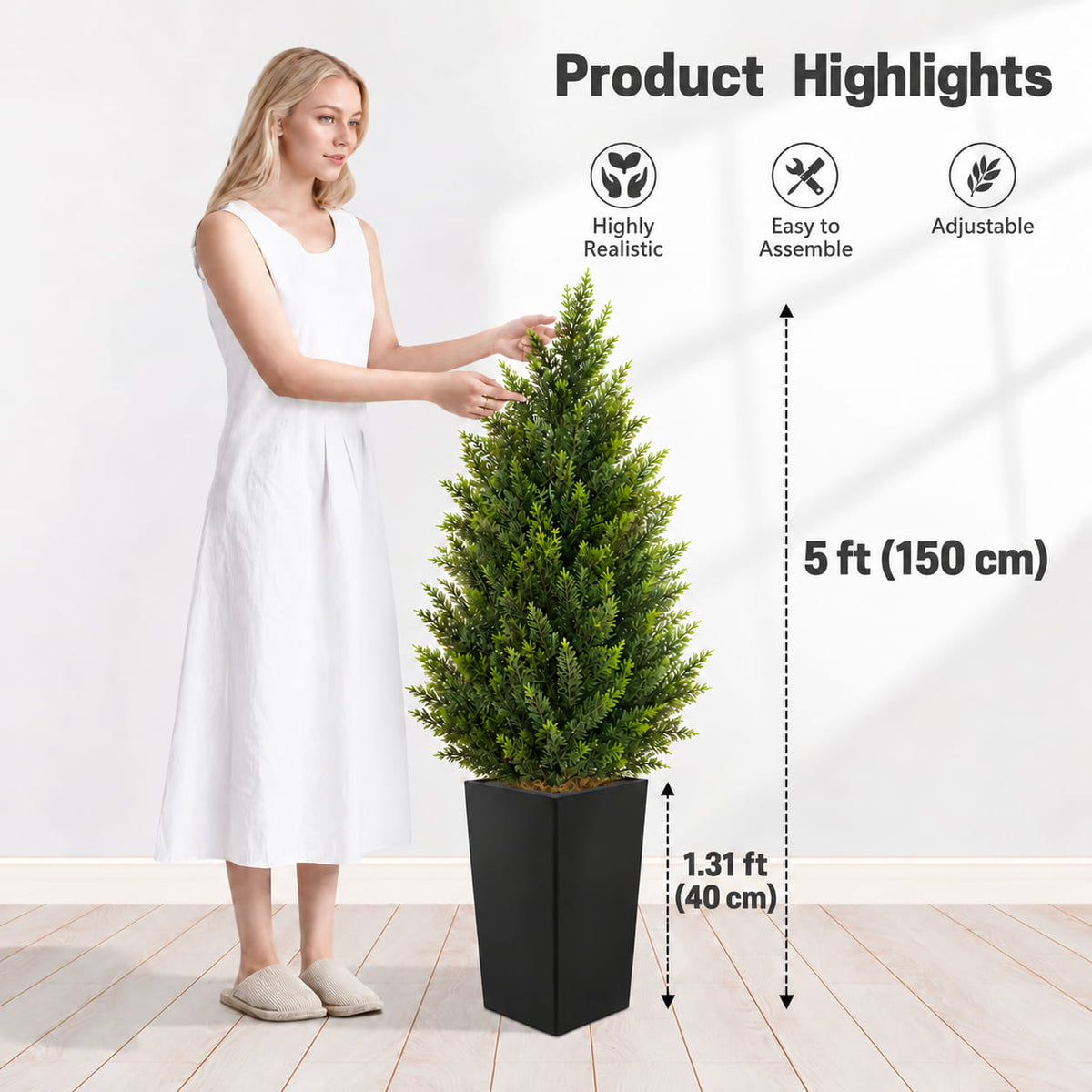 #Size_4'(48 In)+Black Pot(12 In)