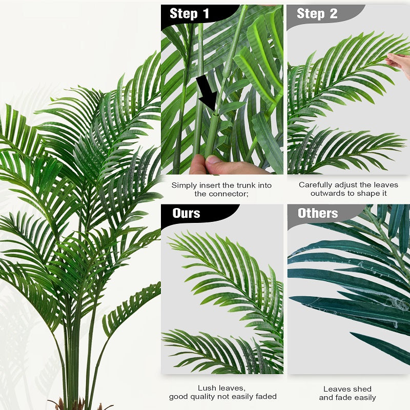5' Artificial Palm Tree with White Pot