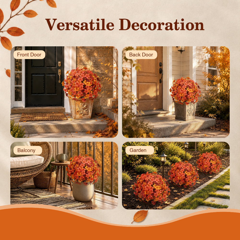 1.8' Artificial Fall Morning Glory Topiary Stakes