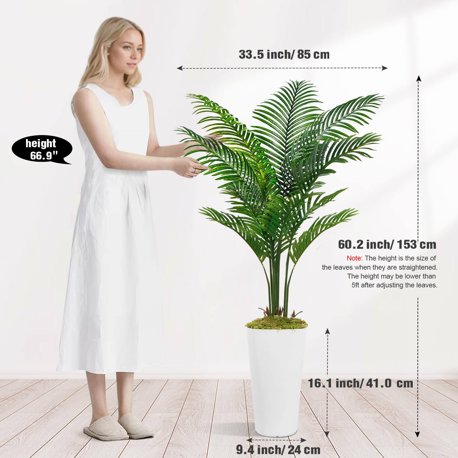 5' Artificial Palm Tree with White Pot