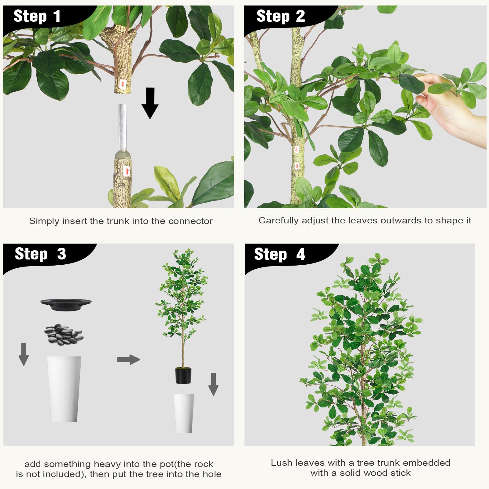 6' Shady Lady Trees(With White Plastic Pot)