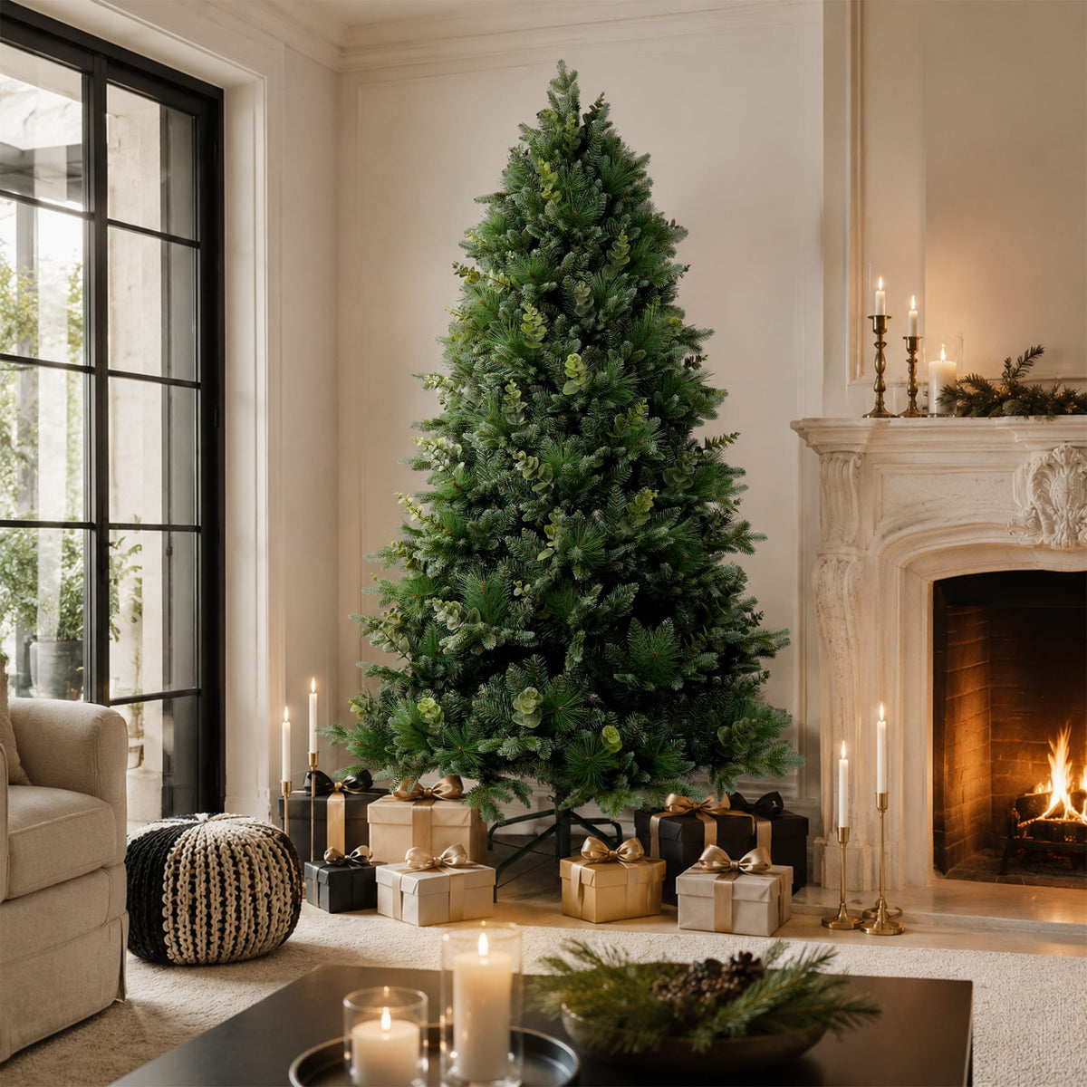 7FT Mixed Foliage Artificial Christmas Tree