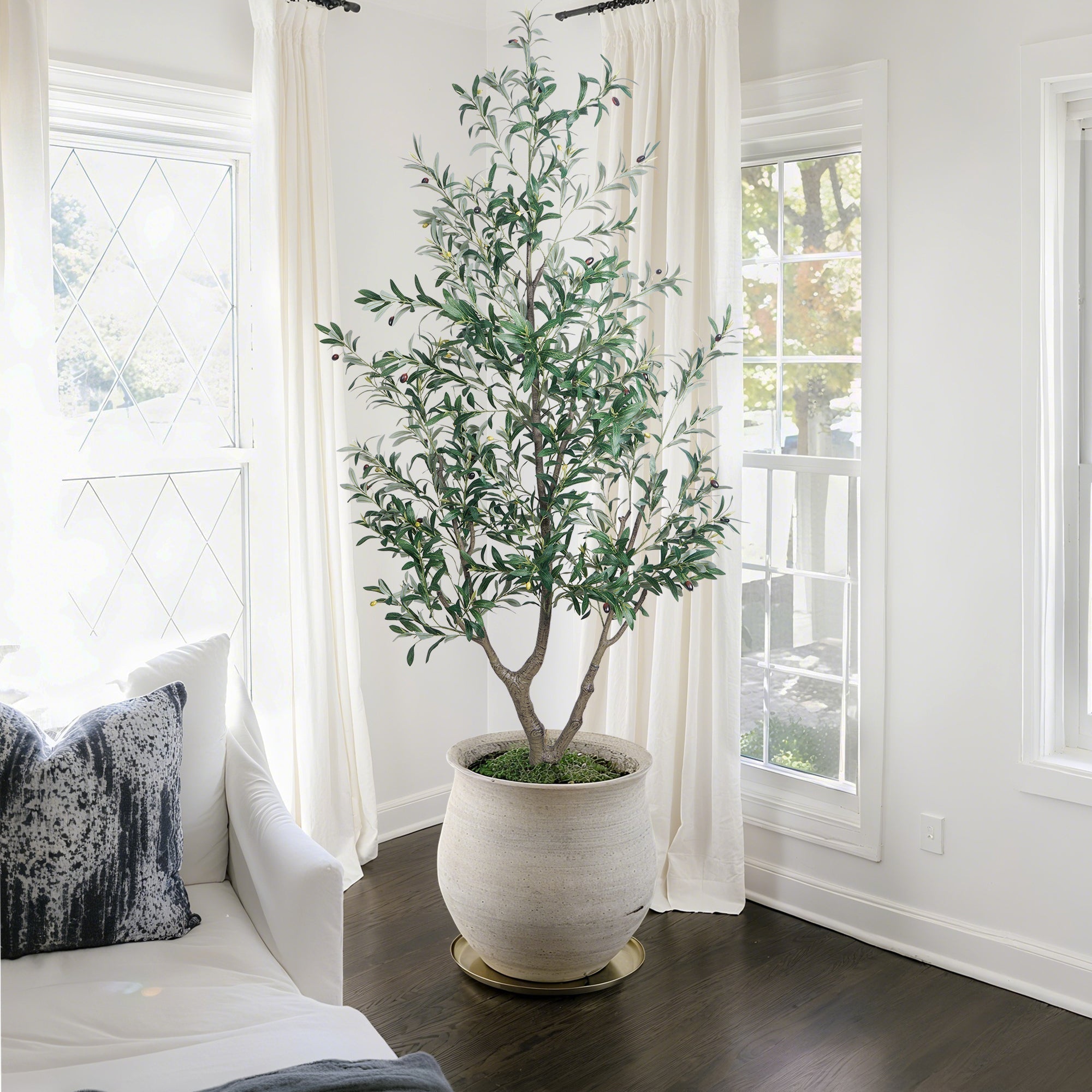 Artificial olive tree for living room decor