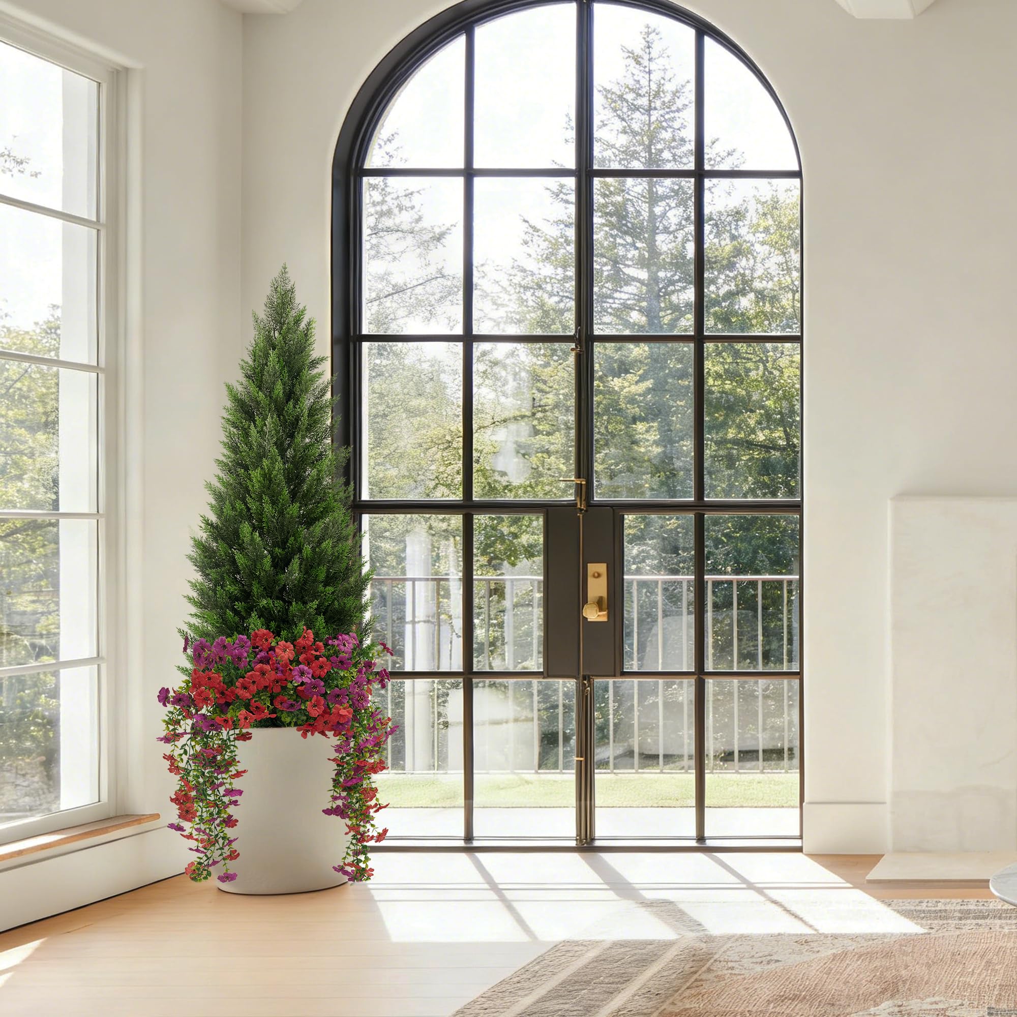 Decorated artificial cedar tree for home