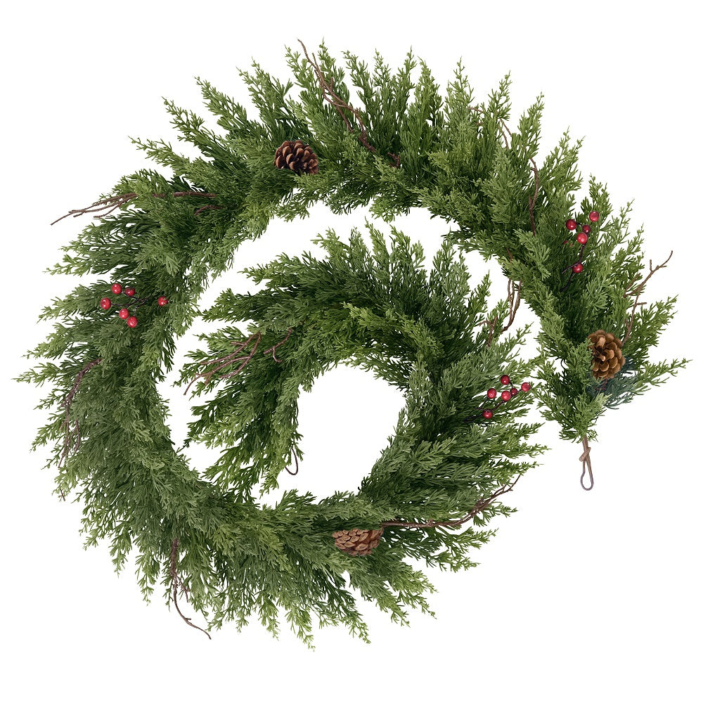 6'-12' Natural Touch Cypress Garland(Soft Branches)
