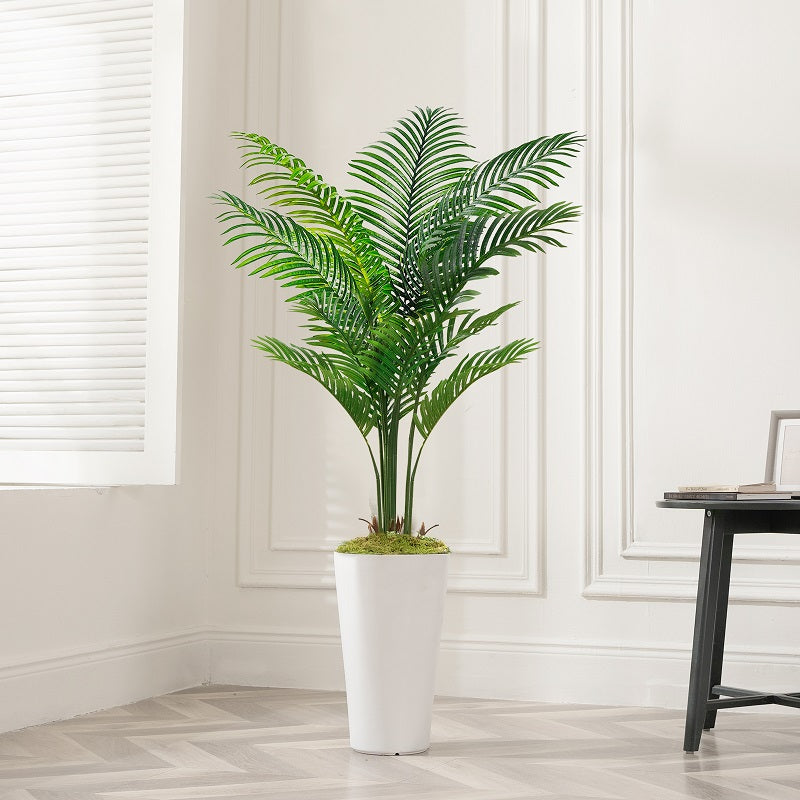 5' Artificial Palm Tree with White Pot