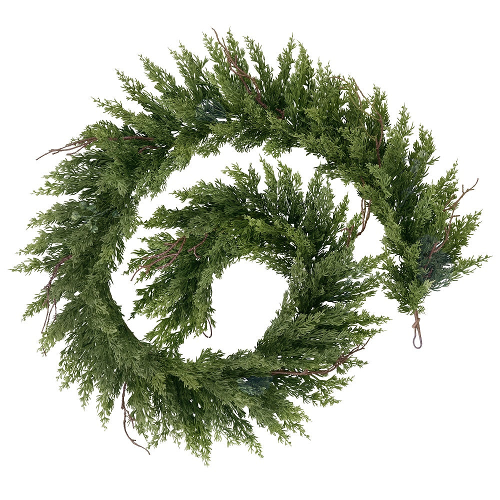 6'-12' Natural Touch Cypress Garland(Soft Branches)