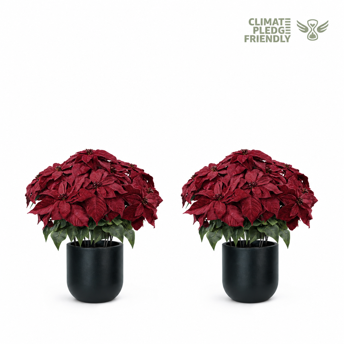 1.6' Artificial Poinsettia Plant with Black Pot