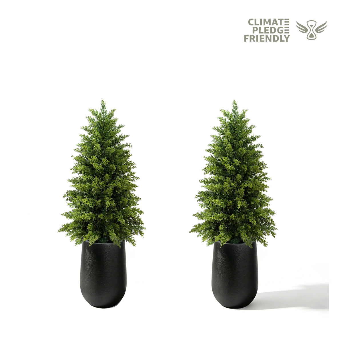 3.9' Artificial Soft-Touch Cypress & Cedar Tree with Rounded Pot