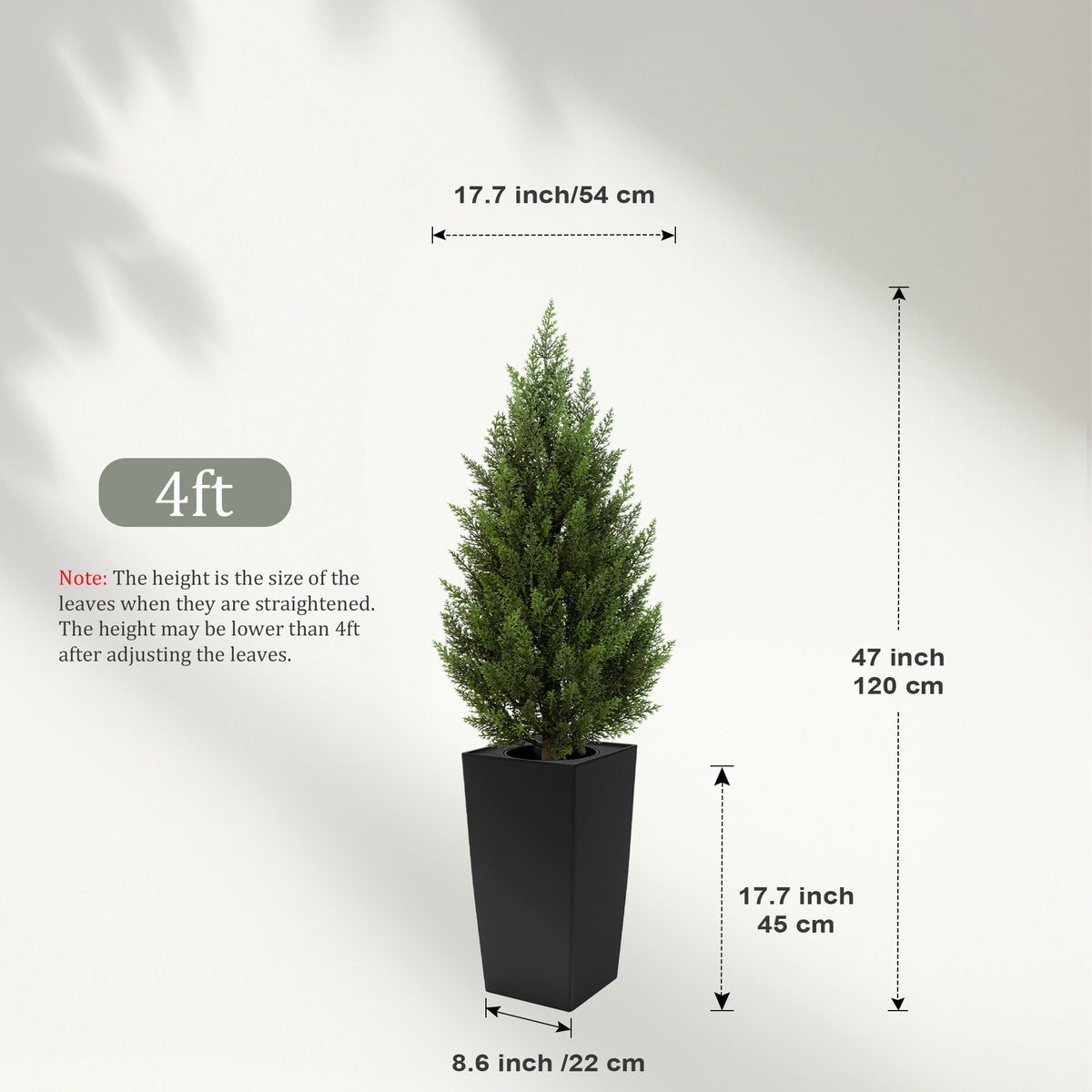#Size_3'(36 In)+Black Pot(12 In) #Quantity_2 Trees (2 Trees + 2 Pots)