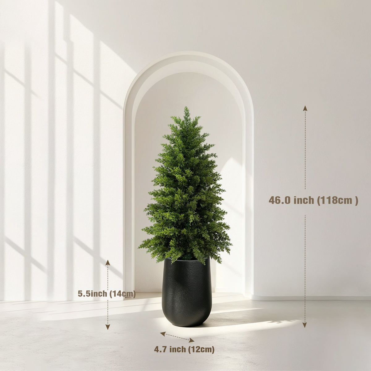 3.9' Artificial Soft-Touch Cypress & Cedar Tree with Rounded Pot