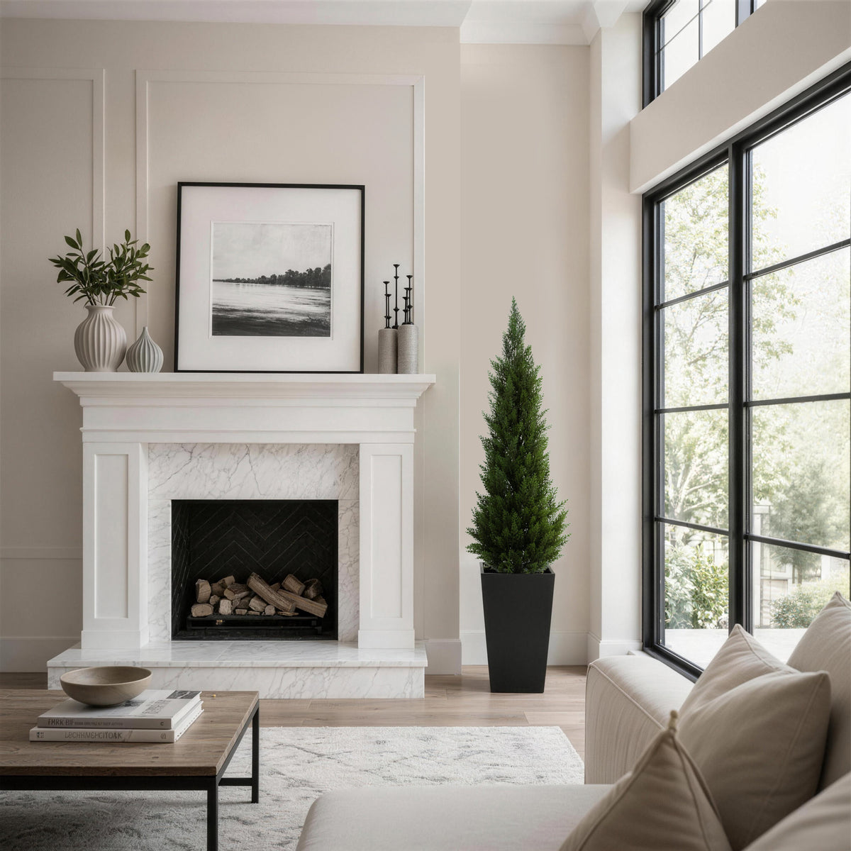 #Size_4'(48 In)+Black Pot(12 In) #Quantity_1 Tree (1 Tree + 1 Pot)