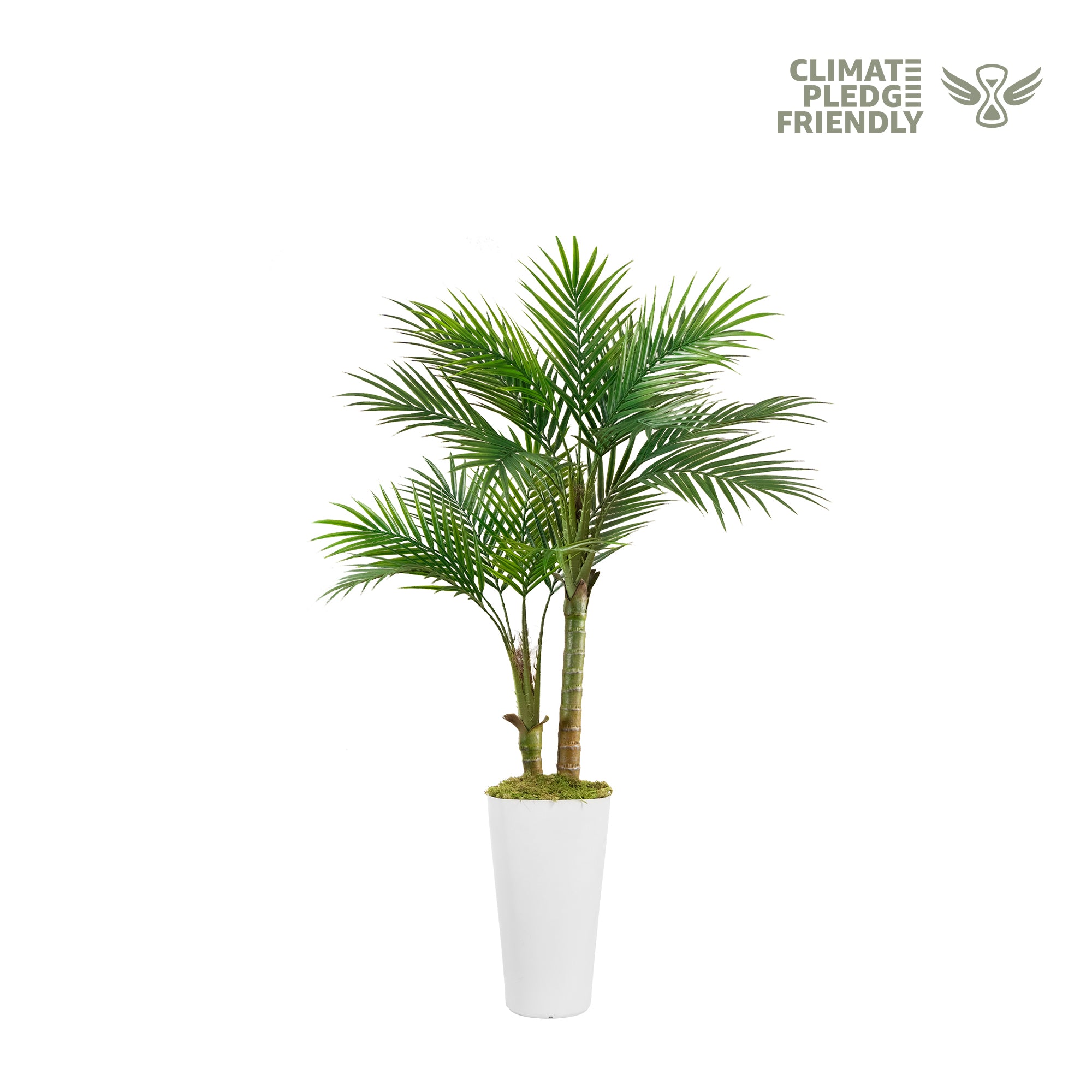 5' Artificial Palm Tree with White Pot