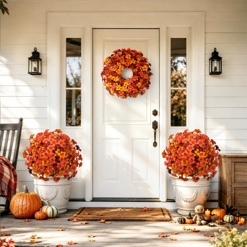 1.8' Artificial Fall Morning Glory Topiary Stakes