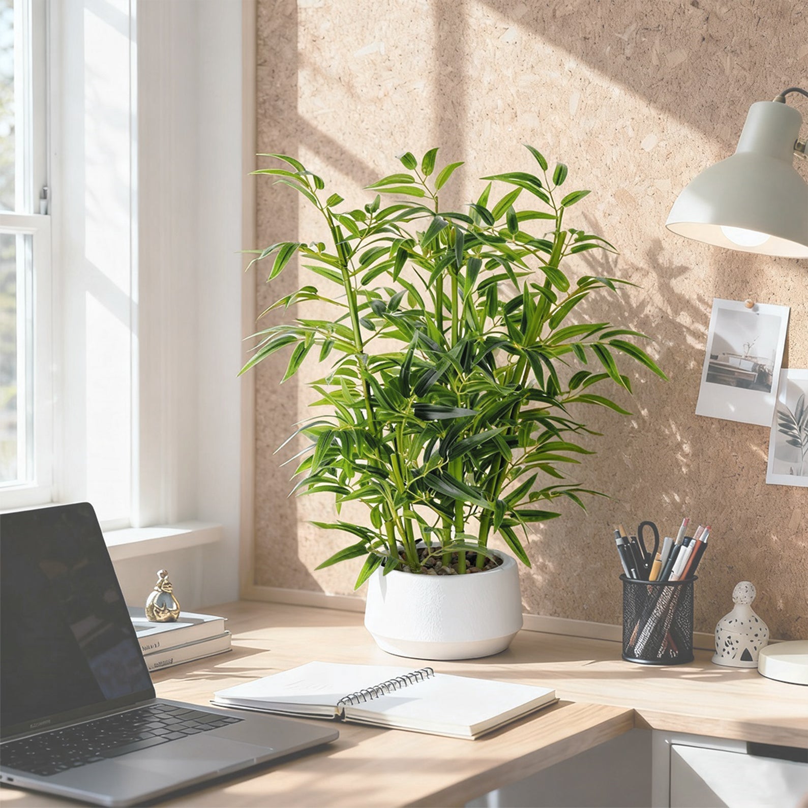 1.5' Artificial Bamboo Plant for Office Desk Decor