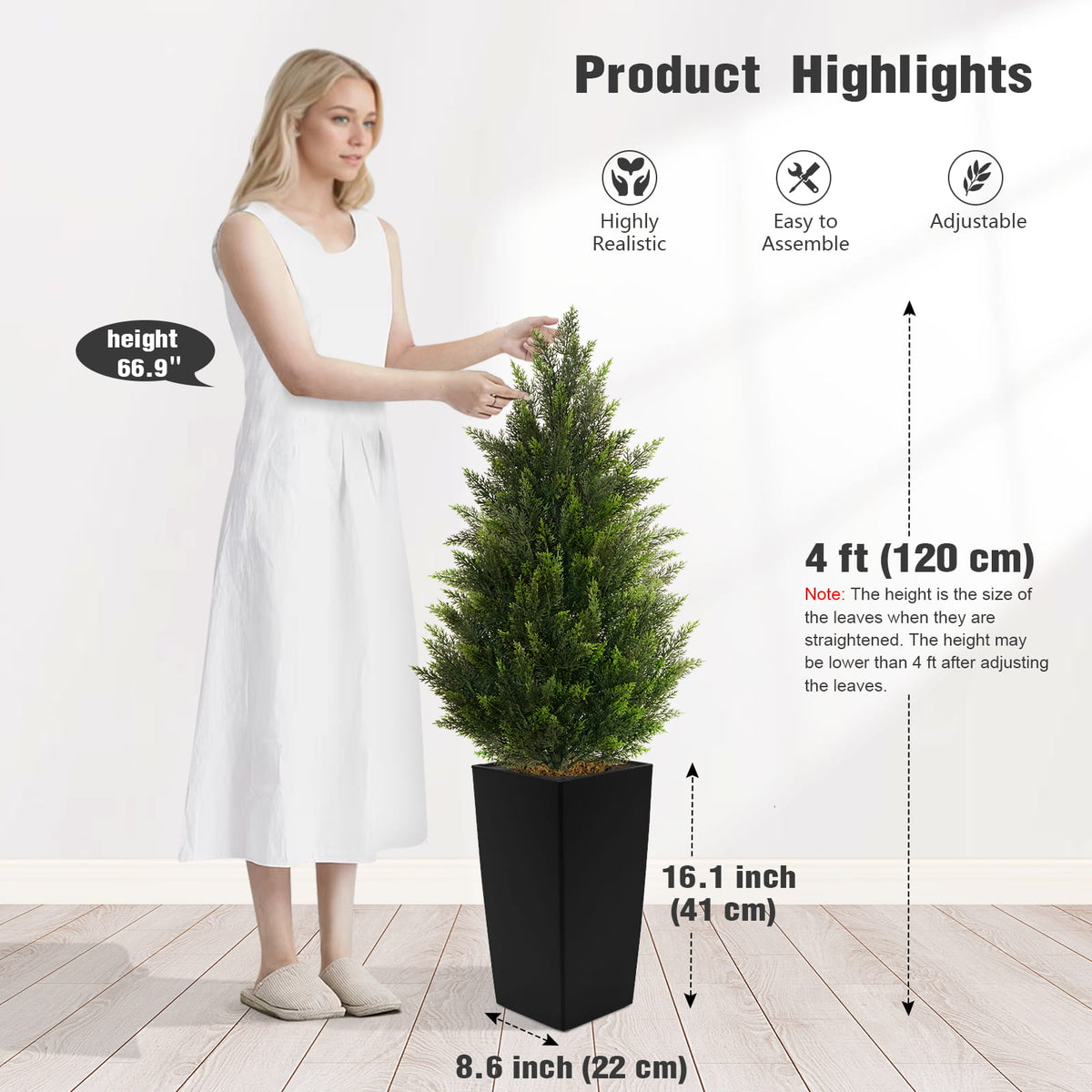 #Size_3'(36 In)+Black Pot(12 In)