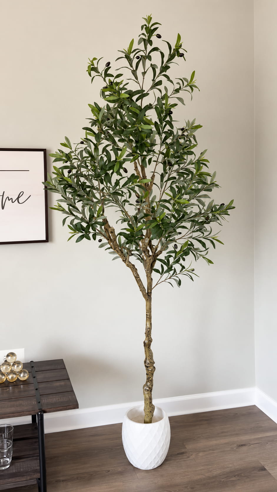 Artificial plant styled in a real home