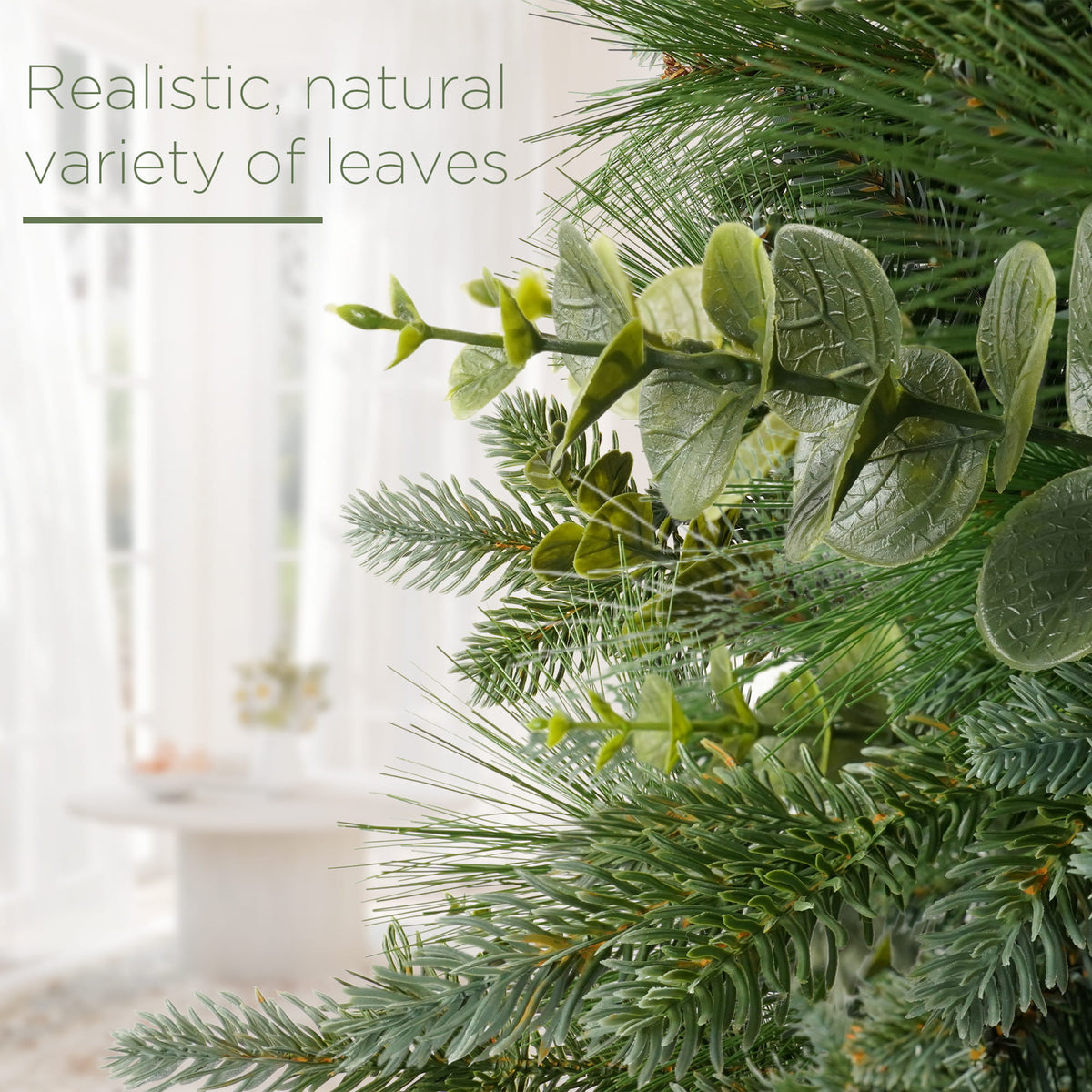 7FT Mixed Foliage Artificial Christmas Tree