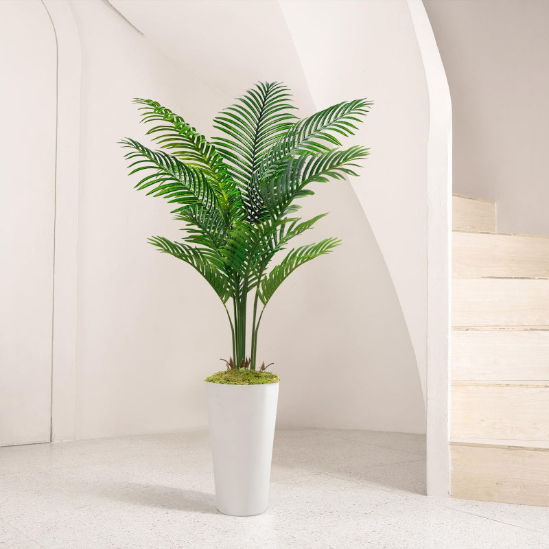 5' Artificial Palm Tree with White Pot