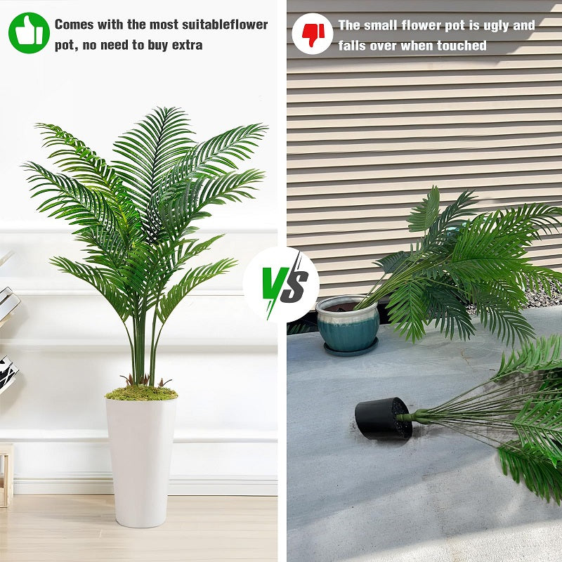 5' Artificial Palm Tree with White Pot