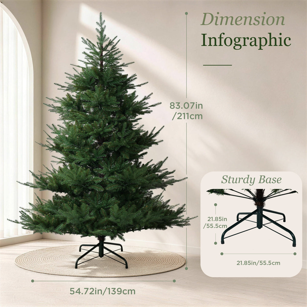 7 FT Realistic Artificial Fir Christmas Tree
